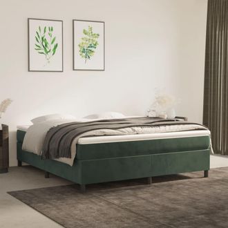 vidaXL Estructura Cama Sin Colch&oacute;n Terciopelo Verde Oscuro 160x200 Cm Vidaxl