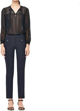 Rebecca Taylor Ava Techy Slim Pants In Navy