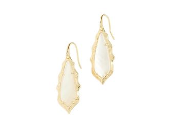 Kendra Scott Adriana Scallop Frame Drop Womens Earrings Earring Gold Natural Mother-of-Pearl, Brass