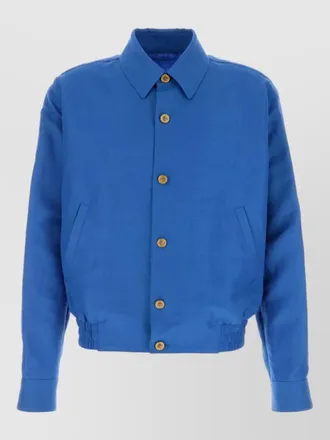 Versace wool blend bomber jacket collared neck
