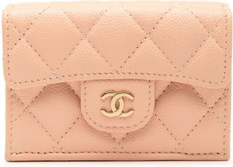 Chanel Pink Grained Calfskin Wallet (Tri-Fold) (Pre-Owned)