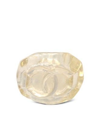 Chanel 2002 CC ring - women - Acrylic - One Size - White