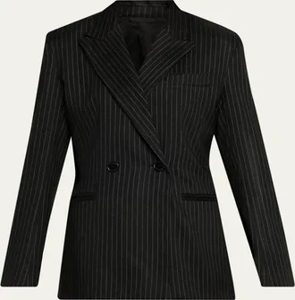 Isabel Marant Ranya Pinstripe Double-Breasted Jacket