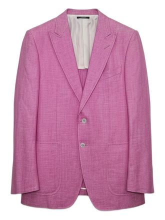 Tom Ford peak-lapel blazer - men - Linen/Flax/Silk - 52 - Pink