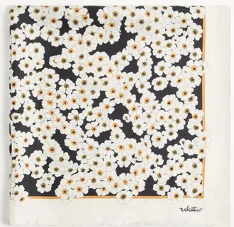 Valentino Garavani Apr&egrave;s LHiver Primula Scarf in Silk Woman BLACK/MULTICOLOUR UNI