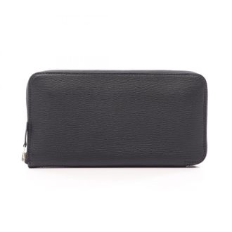 Herm&egrave;s Black Chevre Leather Long Wallet (Bi-Fold) (Pre-Owned)