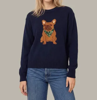 525 america Dog With Bandana Sweater In Dark Blue