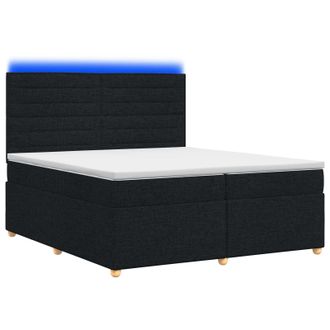 vidaXL Letto Box Spring Con Materasso Nero 200 X 200 Cm Tessuto Vidaxl
