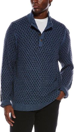 Tommy Bahama Cross Cable Wool & Alpaca-Blend Button Neck Mock Sweater