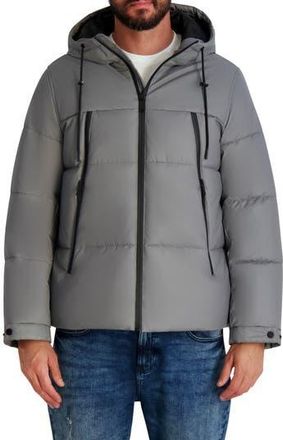 Karl Lagerfeld Hooded Puffer Jacket in Grey at Nordstrom Rack, Size Xx-Large
