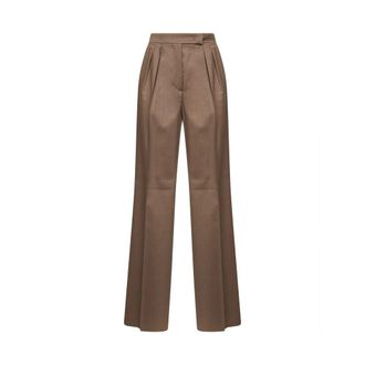 Max Mara Wide Trousers, female, Brown, Size: S Tailored Trousers