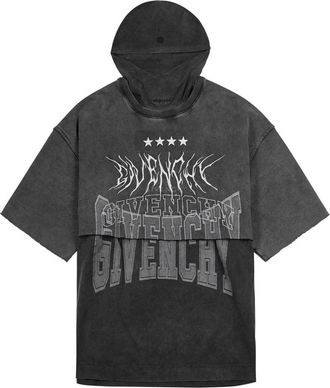 Givenchy overlappend ontwerp grijs T-shirt