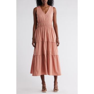 Stitchdrop Duxbury Tiered Cotton Dress in Coral Quartz at Nordstrom Rack, Size Medium