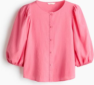 H&M Bluse aus Leinengemisch - Rosa
