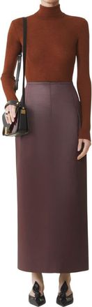 Lanvin Straight Skirt In Cotton And Viscose in Mocha at Nordstrom, Size 40 Eu