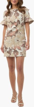 Trina Turk Darling Dress In Beige Sparkle