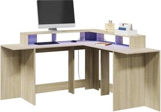 vidaXL Vidaxl - Scrivania con Luci led Rovere Sonoma 152x152x91cm in Truciolato