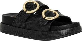 Shushop Lori Platform Slide Sandal in Black Woven at Nordstrom, Size 8.5