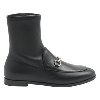 Gucci Schoenen, Dames, Zwart, 37 EU, Leer, Jordaan Enkellaars
