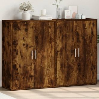vidaXL Vidaxl - Aparadores 2 Uds Madera De Ingenier&iacute;a Roble Ahumado 60x31x84 Cm