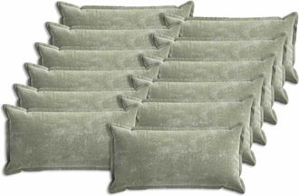 vidaXL Funda De Almohada 12 Uds. Houten Verde 40 X 80 Cm Tela Chenille Vidaxl