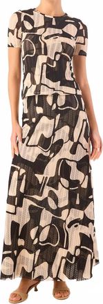 Misa Ekat Midi Skirt In Abstract Marble