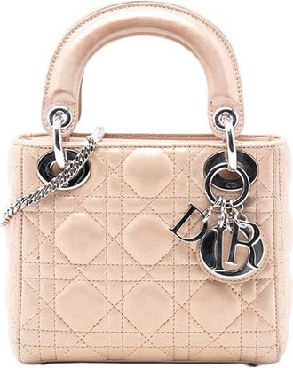 Dior Pre-owned Dior Mini Iridescent Lambskin Cannage Lady Dior 15-BO-1115
