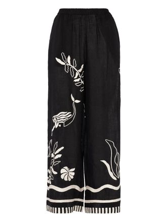 Eres Octopus wide-leg trousers - Black