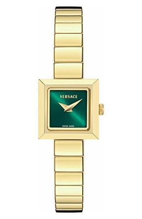 Versace V-Square Petite Bracelet Watch in Green/gold at Nordstrom