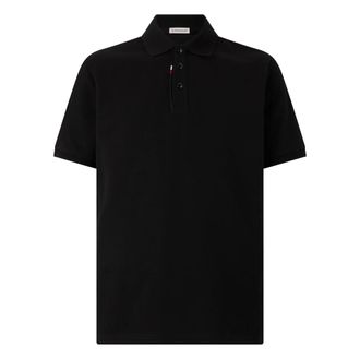 Moncler Polo in piquet di cotone - - Tops - Uomo - Nero - 2XL