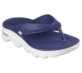 Skechers Womens Foamies Massage Fit-Alluring Flip-Flop, Navy, 3.5 UK