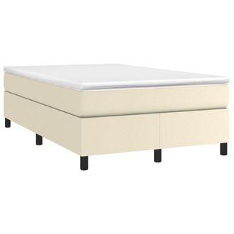 vidaXL Cama Box Spring Con Colch&oacute;n Cuero Sint&eacute;tico Crema 120x200 Cm Vidaxl