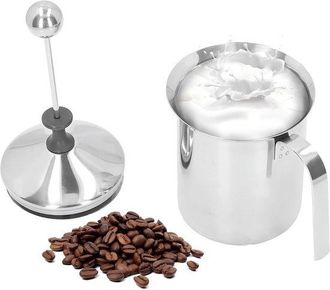 OEM Espumador De Leche Manual De 800 Ml - Espumador De Leche De Acero Inoxidable De Doble Capa Para Capuchino Y Latte