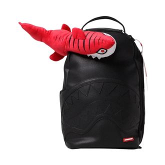 Sprayground Sprayground, Tassen, Heren, Zwart, ONE Size, Leer, Shark Attack Pluche Rugzak