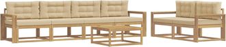 vidaXL Conjunto De Sof&aacute;s De Exterior 6 Uds. Y Beige Vidaxl