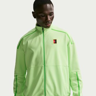 Nike Mens Court Heritage Tennis Jacket in Green | FZ6925-360