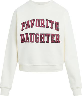 Favorite Daughter Collegiate Cotton Blend Sweatshirt in Gardenia/raspberry at Nordstrom, Size X-Large