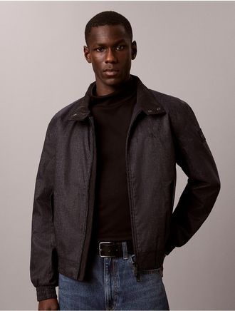 Calvin Klein Jeans Calvin Klein Mens Printed Denim Zip Jacket - Blue - XL