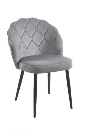 Regalos Miguel Sillas Comedor - Silla Mirei Black Terciopelo - Gris