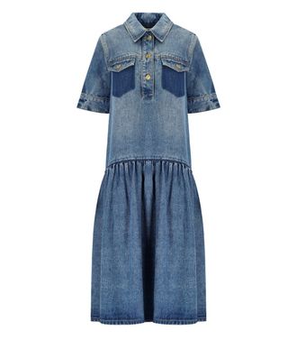Ganni ABITO CHEMISIER IN DENIM BLU GANNI