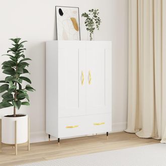 vidaXL Aparador Alto Madera De Ingenier&iacute;a Blanco 69,5x31x115 Cm Vidaxl