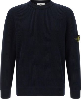 Stone Island Navy Blue Relaxed Sweatshirt