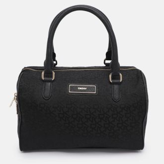 DKNY Dkny Black Canvas And Leather Satchel