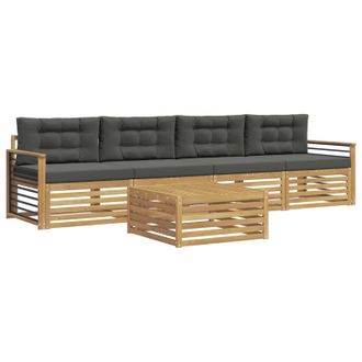 vidaXL Conjunto De Sof&aacute;s De Exterior 5 Pcs Blanco Y Antracita Vidaxl
