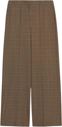 iBlues Gestreepte Pantalon - Dames - Wijde Broeken - Bruin - S - Polyester - Broeken