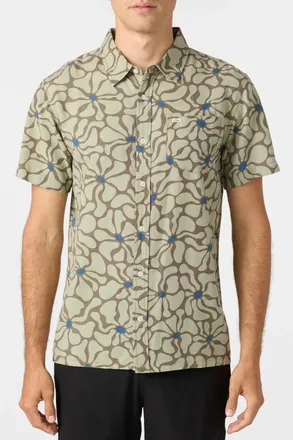 O'Neill ORiginals Shirt Mens Seagrass Floral Short Sleeve Button Up DSGL1242
