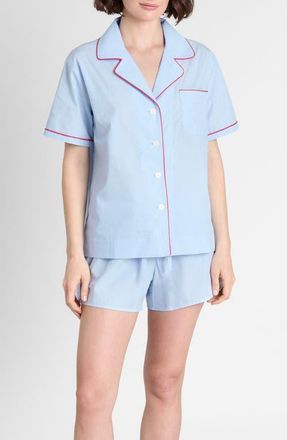 Sleepy Jones Corita Pajama Set in Blue End On End at Nordstrom, Size Xx-Large