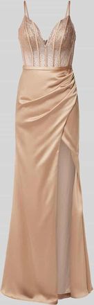 Luxuar Luxuar Abendkleid mit Beinschlitz in Gold, Gr&ouml;&szlig;e 40