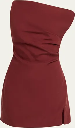 Ronny Kobo Winnie One-Shoulder Draped Mini Dress