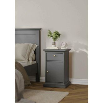 Dmora Dmora - Mesa De Noche Mauricette, C&oacute;moda Baja, Mesilla De Noche, Estante De La Cama, 44x40 H70 Cm, Gris